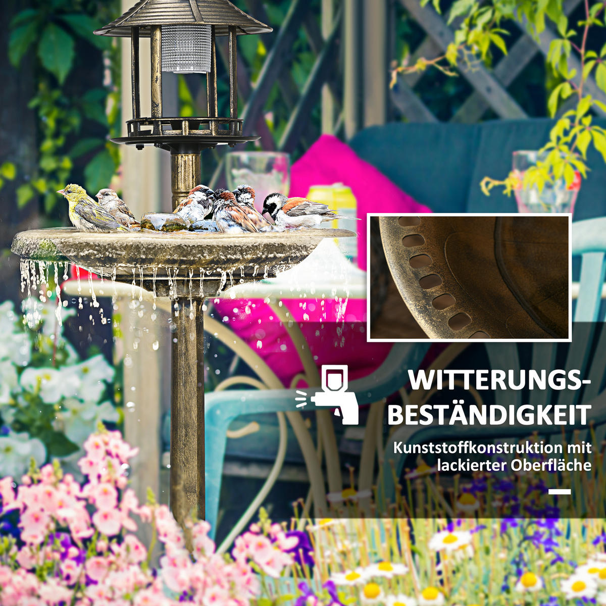 VOGELTRÄNKE, Kunststoff, Bronze - Bronzefarben, Kunststoff (50/110/50cm) - Outsunny