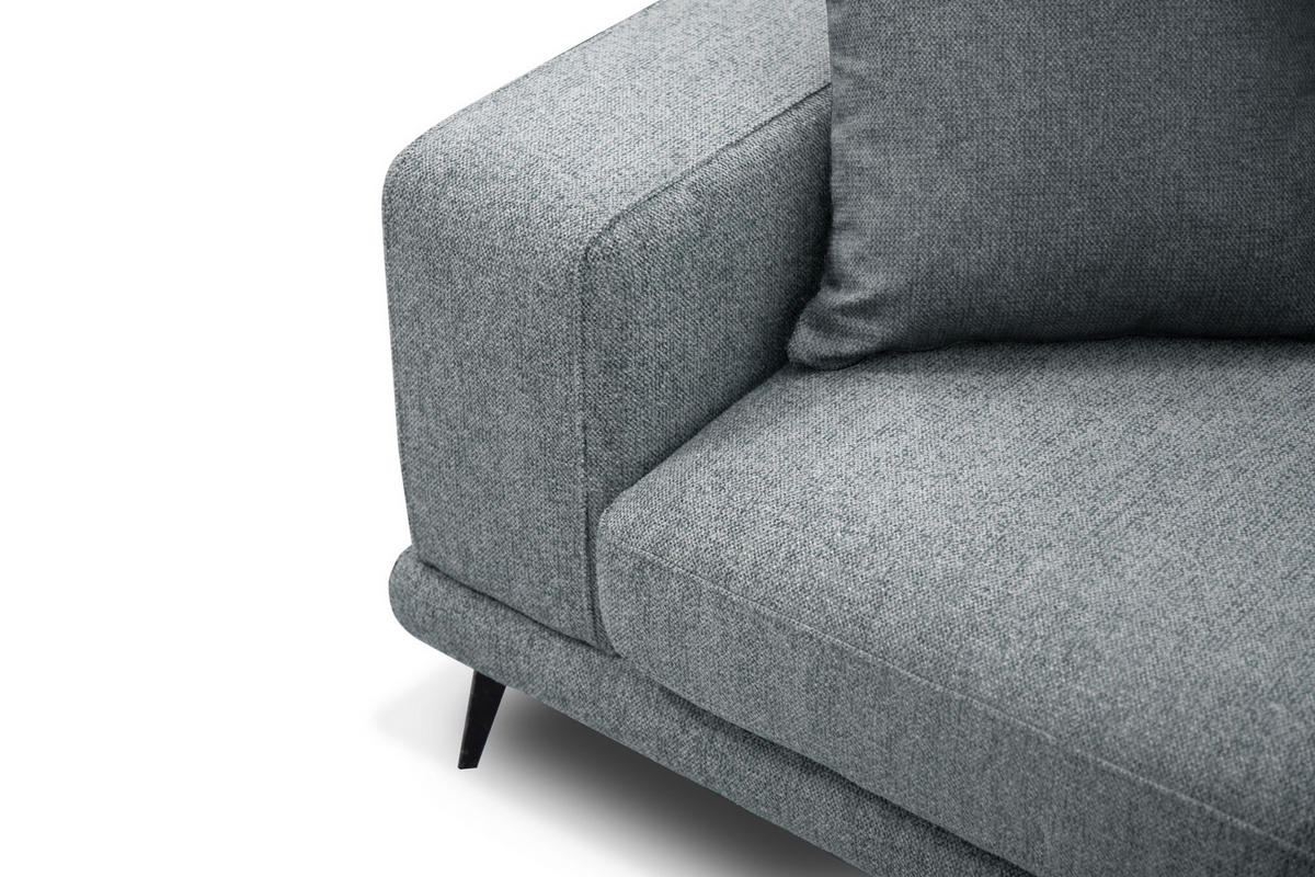 ECKSOFA MEDIOLANE 4-Sitzer, silberfarben - Silberfarben, Holzwerkstoff/Textil (282/219cm) - Courtois Laville