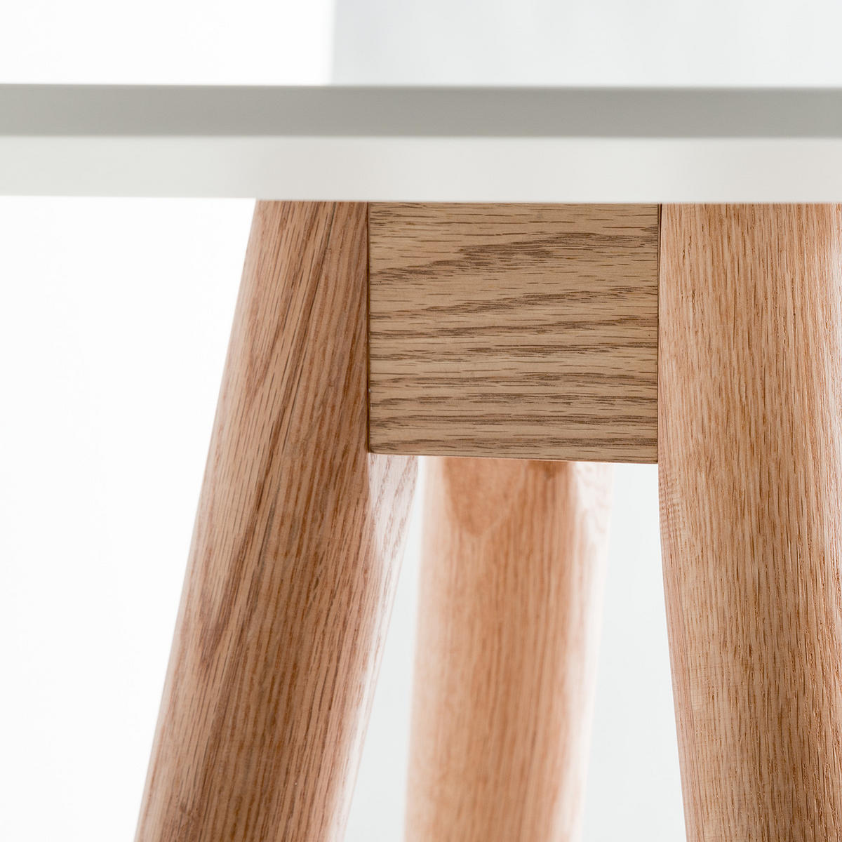 BARTISCH - Eiche teilmassiv - Weiß, Holzwerkstoff (60/60/100cm) - home24