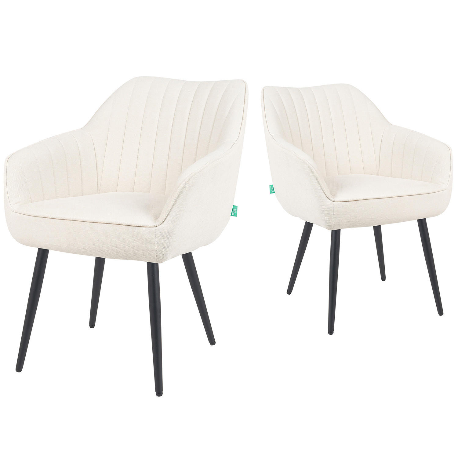 ESSZIMMERSTUHL Mika-Bela - Creme/Schwarz, Textil/Metall (60/82/61cm) - DUBI Möbel