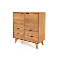 KOMMODE HOCH GREG Wildeiche - Wildeiche, Holz (90/92/40cm) - byoak