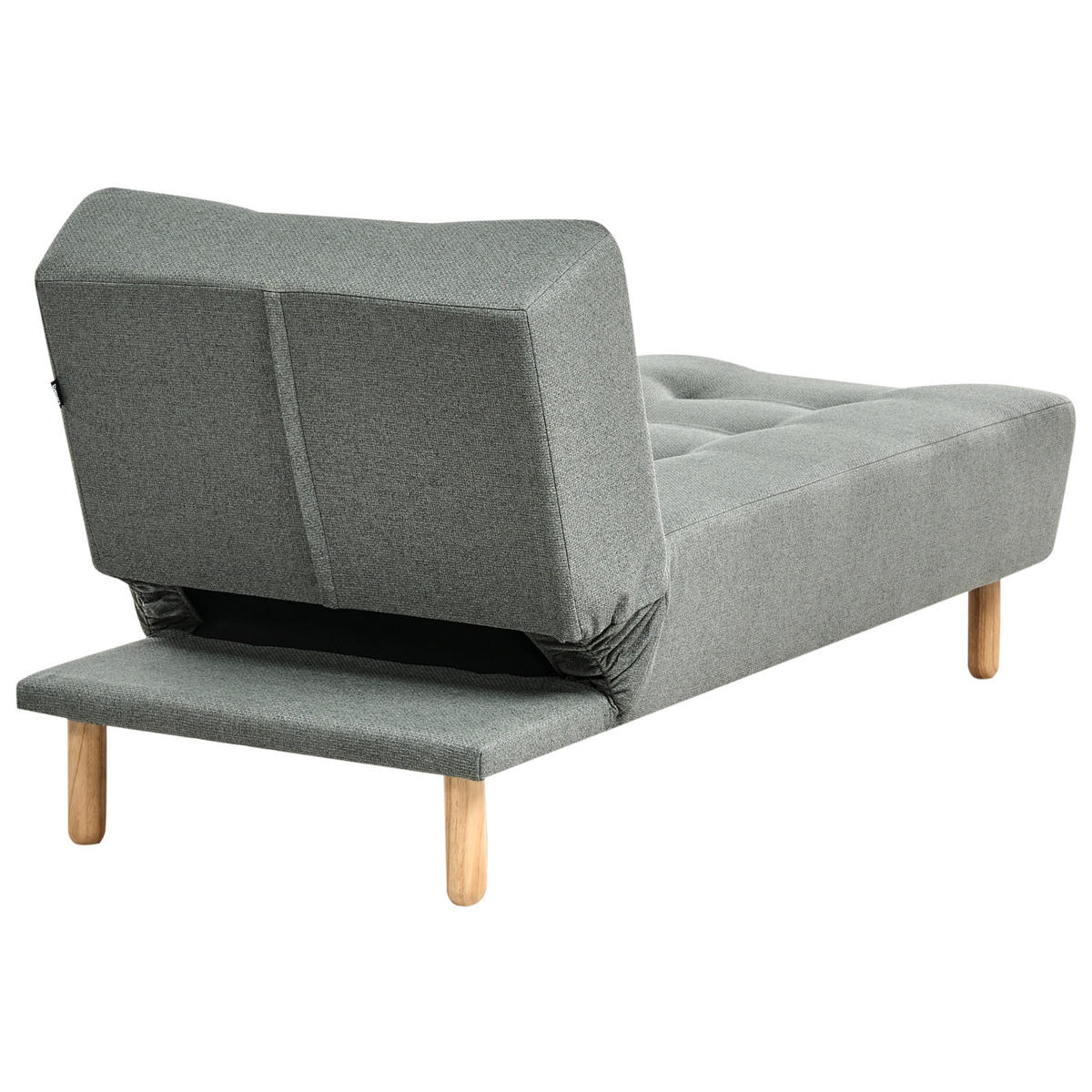 ČALOUNĚNÉ LEHÁTKO CHAISE LONGUE Látka Zelené Alsten - zelená barva/hnědá, textil (75/80/161cm) - Beliani