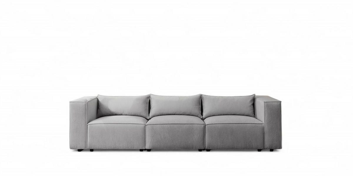 SOFA 3-sitzer Nevio - Grau, Holzwerkstoff/Textil (290/71/105cm) - Fun Möbel