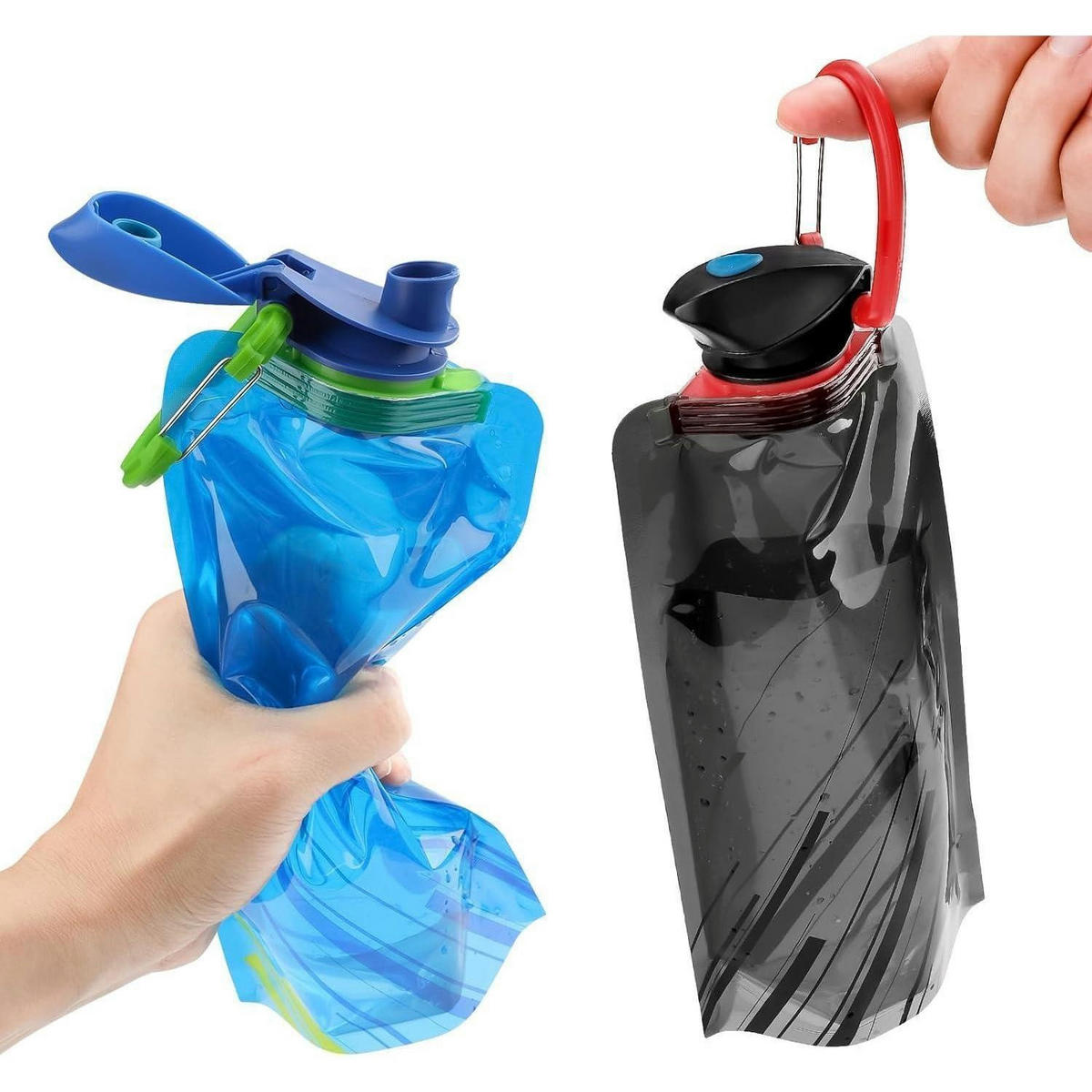 TRINKFLASCHE 2-teiliges Set Schwarz - Schwarz, Kunststoff (13/13cm)