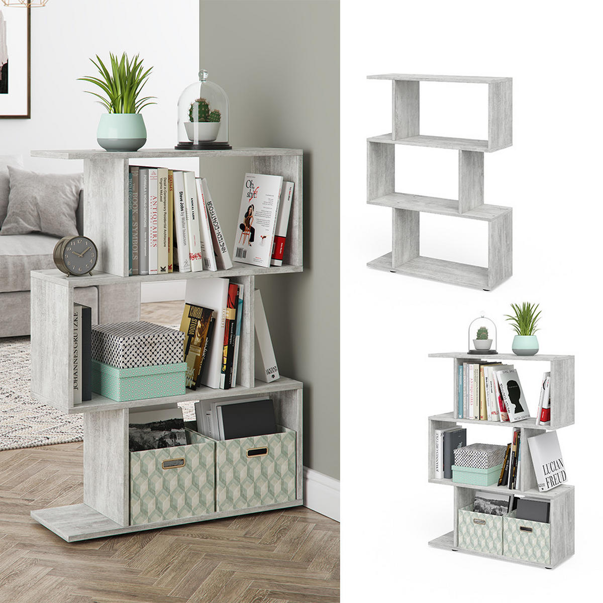 RAUMTEILER Levio Grau 70 x 97.4 cm - Grau, Holzwerkstoff (70/97.4/23.8cm) - Vicco