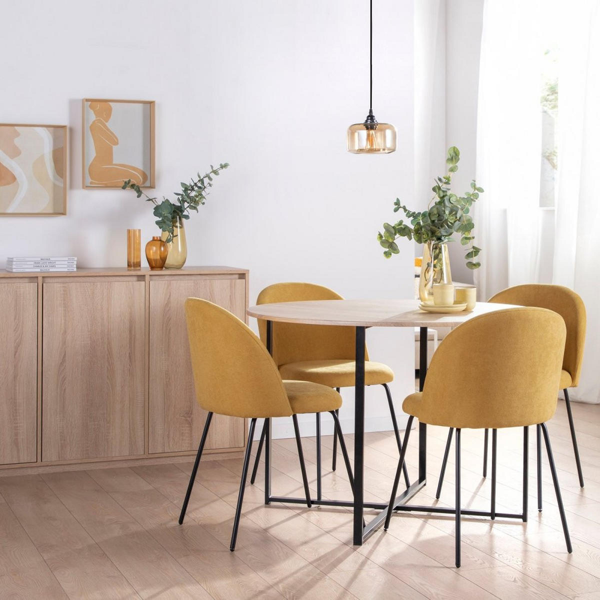 ESSZIMMERSTUHL Olivia Senf / Gelb 48 cm x 81 cm - Dunkelgelb, Textil (48/81/53cm)