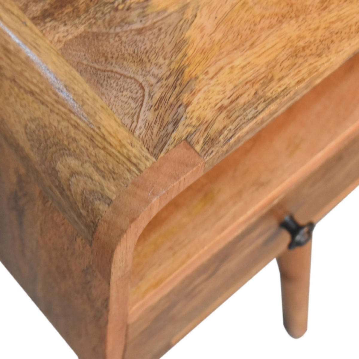 NACHTTISCH mit offenem Fach - Messingfarben/Braun, Holz/Metall (30/55/30cm) - Artisan Furniture