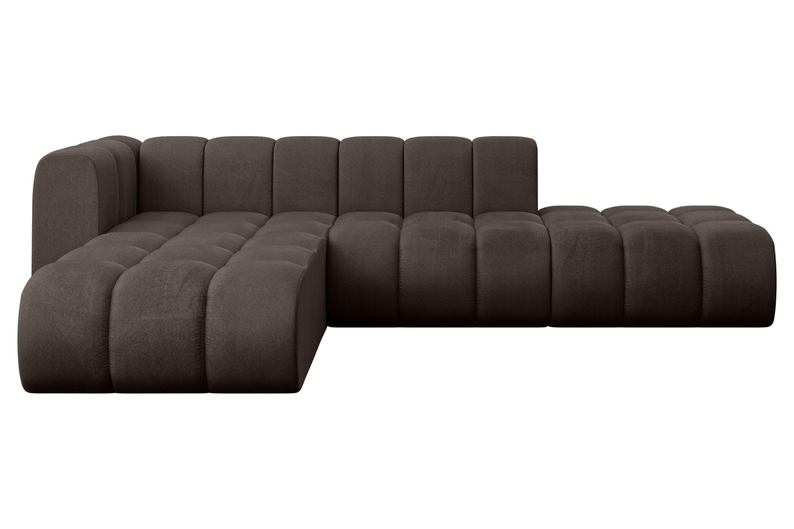 ECKSOFA modulares Sofa Zuvon-L1 - 296x177x70 cm Braun - Braun, Holzwerkstoff/Textil (296/177cm) - ALTDECOR
