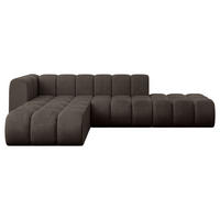 ECKSOFA modulares Sofa Zuvon-L1 - 296x177x70 cm Braun - Braun, Holzwerkstoff/Textil (296/177cm) - ALTDECOR