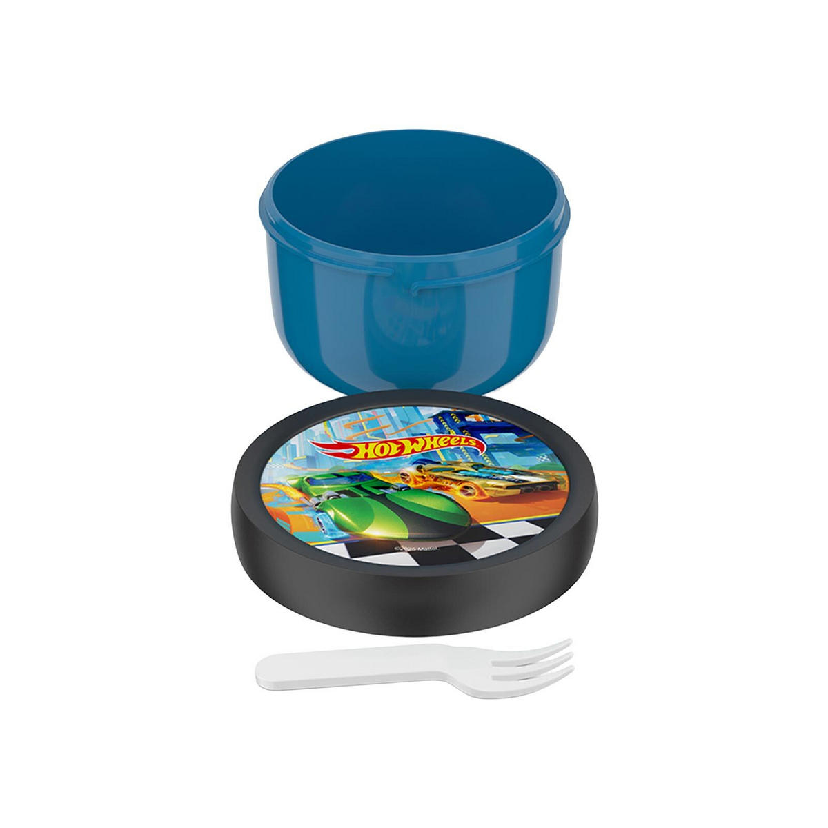 FRUCHTBOX Campus (2026) Hot Wheels 300 ml - Blau/Multicolor, Kunststoff (10.4/6.7/10.4cm) - Mepal