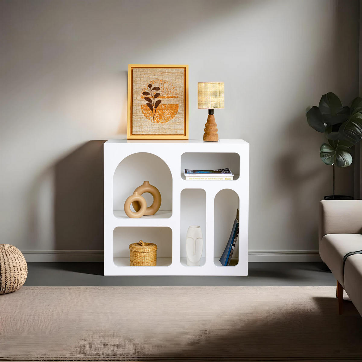 BUFFETSCHRANK lessa weiss - Weiß, Holz (37/74/80cm) - Habitat Garten