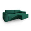 ECKSOFA FIANO M Grün Velours-Stoff mit Schlaffunktion - Grün, Holz (245/148cm) - MASSENO