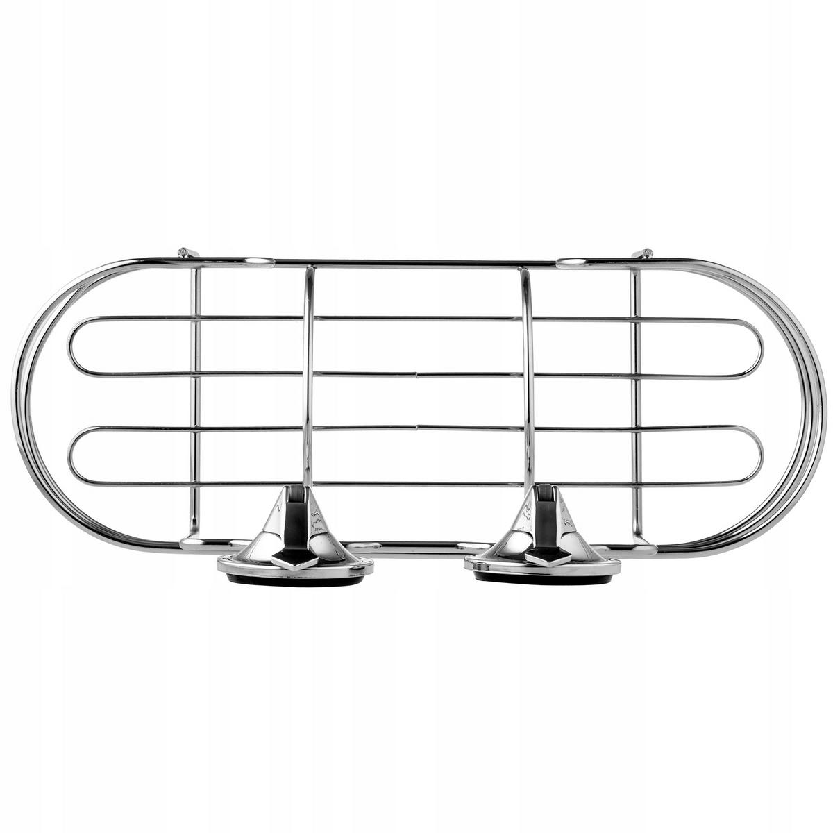 BADEZIMMERREGAL mit Saugnäpfen 32 cm, silber - Silberfarben, Metall (13/32cm) - KADAX