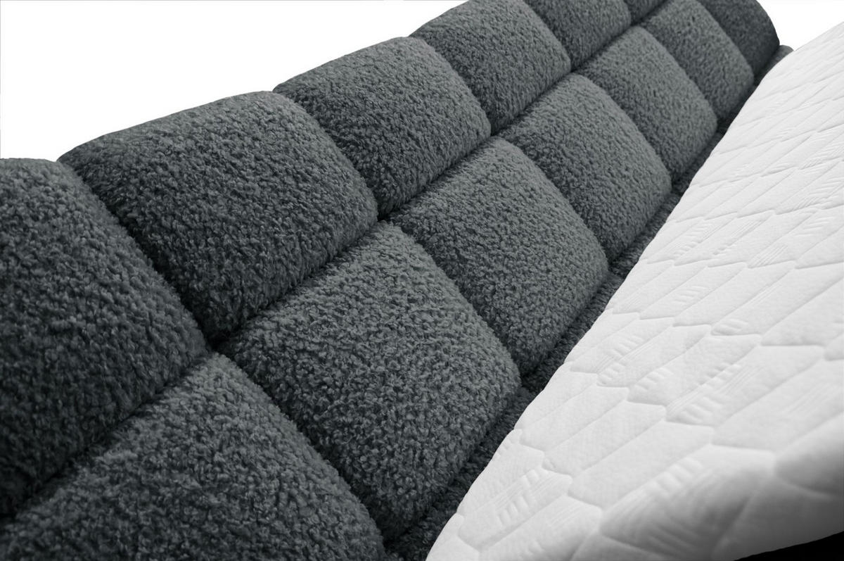 BOXBETT Nova In Rolf - Dunkelgrau, Holzwerkstoff/Textil (180/200cm) - Fun Möbel