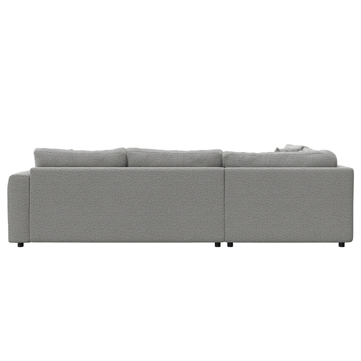 ECKSOFA mit Ottomane - Hellgrau/Schwarz, Holz/Kunststoff (267/254cm) - home24