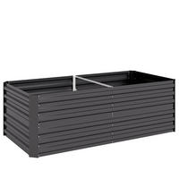 HOCHBEET aus Stahl - Dunkelgrau, Metall (90/59/180cm) - Outsunny