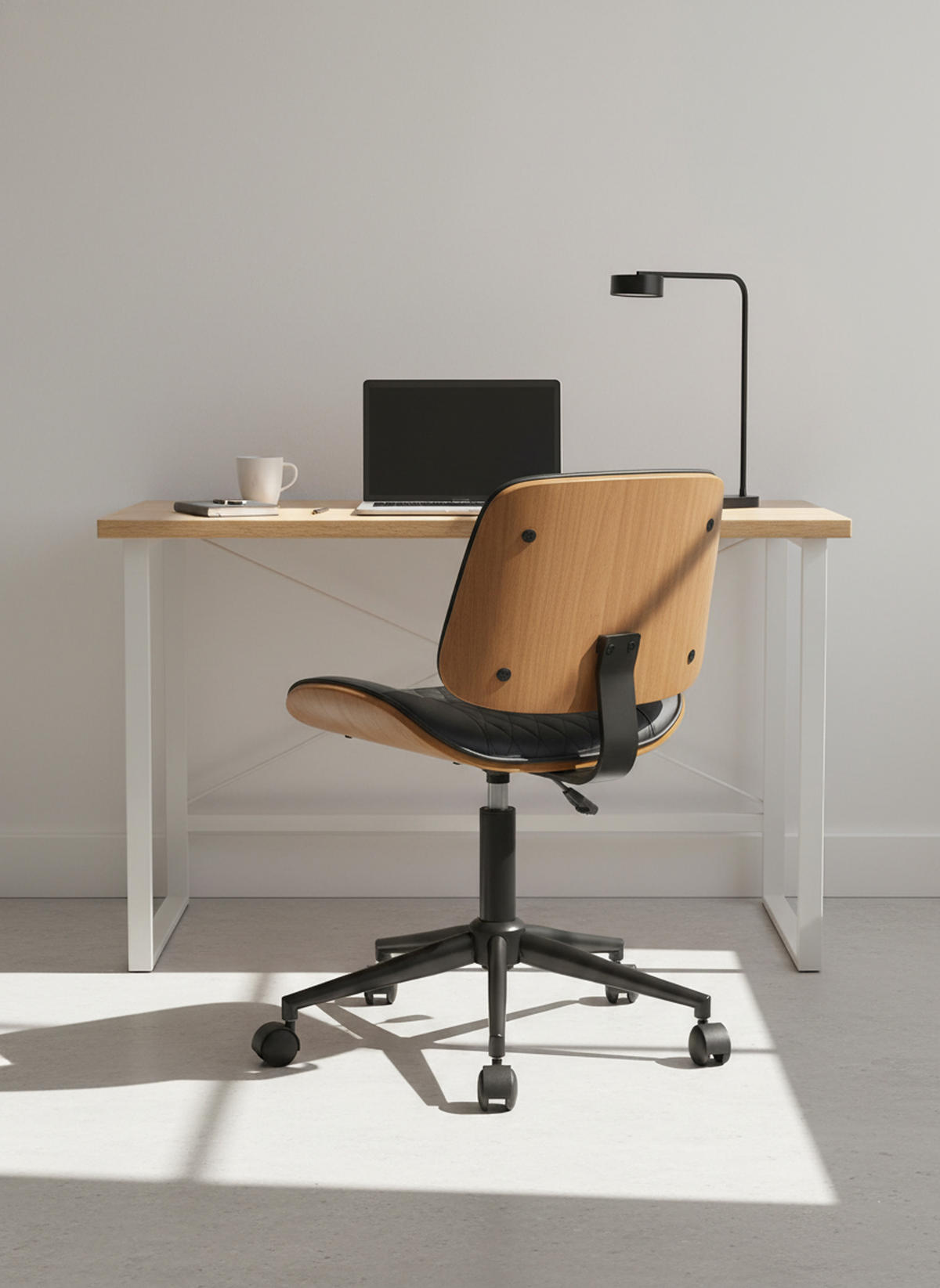 BÜROSTUHL Omnix Kunstleder walnuss/schwarz - Schwarz, Metall (50/94/54cm) - TPFLiving