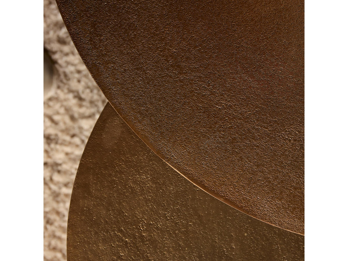 COUCHTISCH Menza Metall 75 cm / 75 cm + 60 cm / 60 cm Antik Gold - Goldfarben, Metall (75/75/45cm)