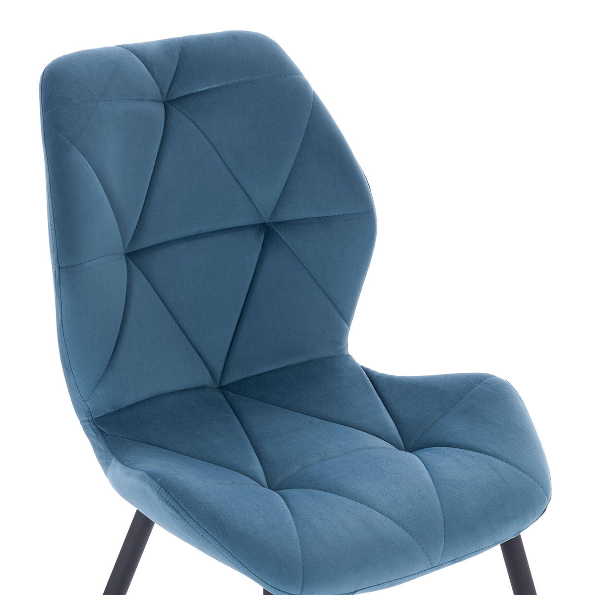 ESSZIMMERSTUHL JAMIE Samt Blau - Blau/Schwarz, Textil (47/84/48cm) - SVITA