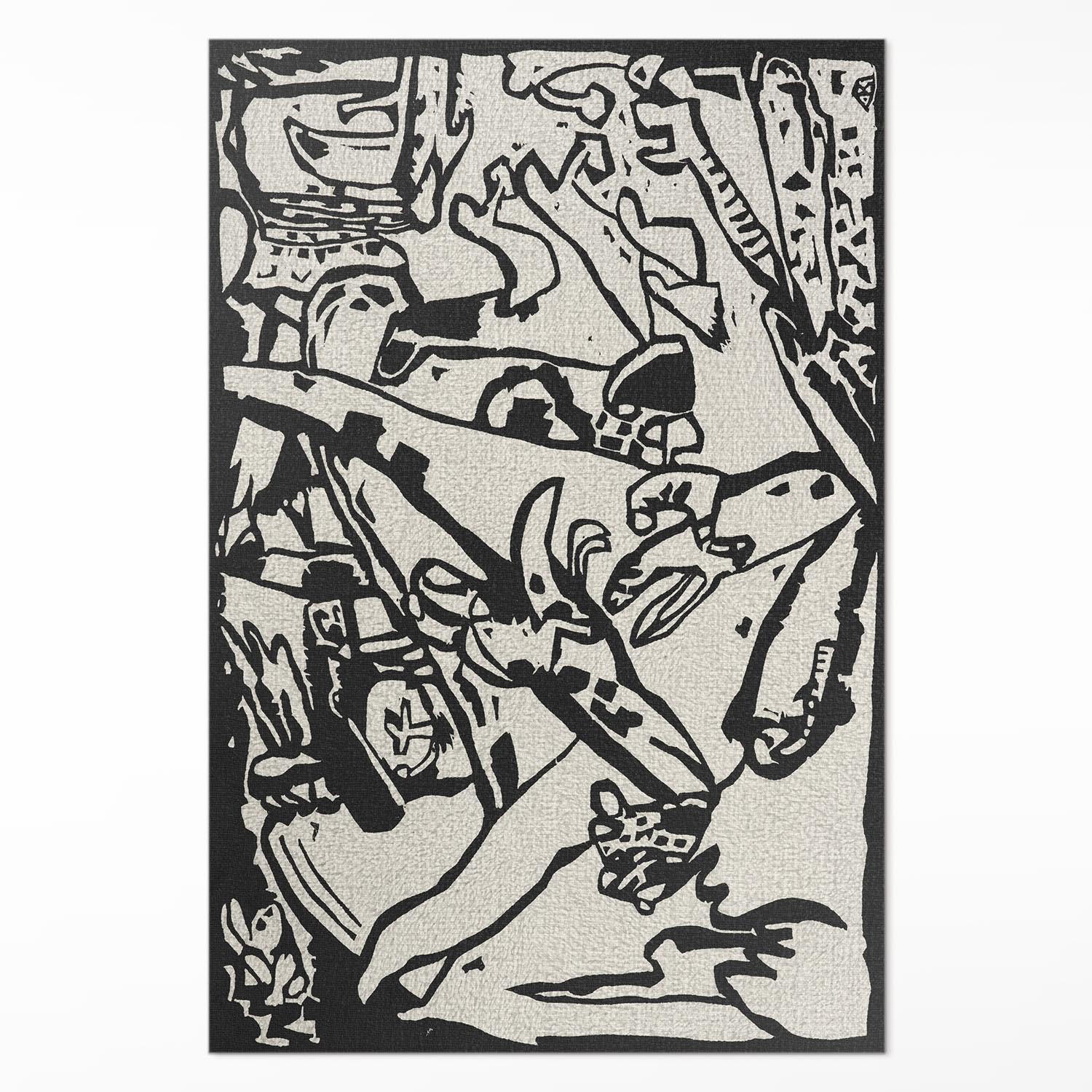 TEPPICH 60x90 cm Komposition nach Wassily Kandinsky - Graphitfarben, Kunststoff (60/90cm) - Wallfluent