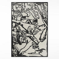 TEPPICH 60x90 cm Komposition nach Wassily Kandinsky - Graphitfarben, Kunststoff (60/90cm) - Wallfluent