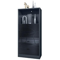 KOMMODE Pino Fronten in Schwarz Hochglanz - Schwarz Hochglanz, Holzwerkstoff (56/125/36cm) - Vladon