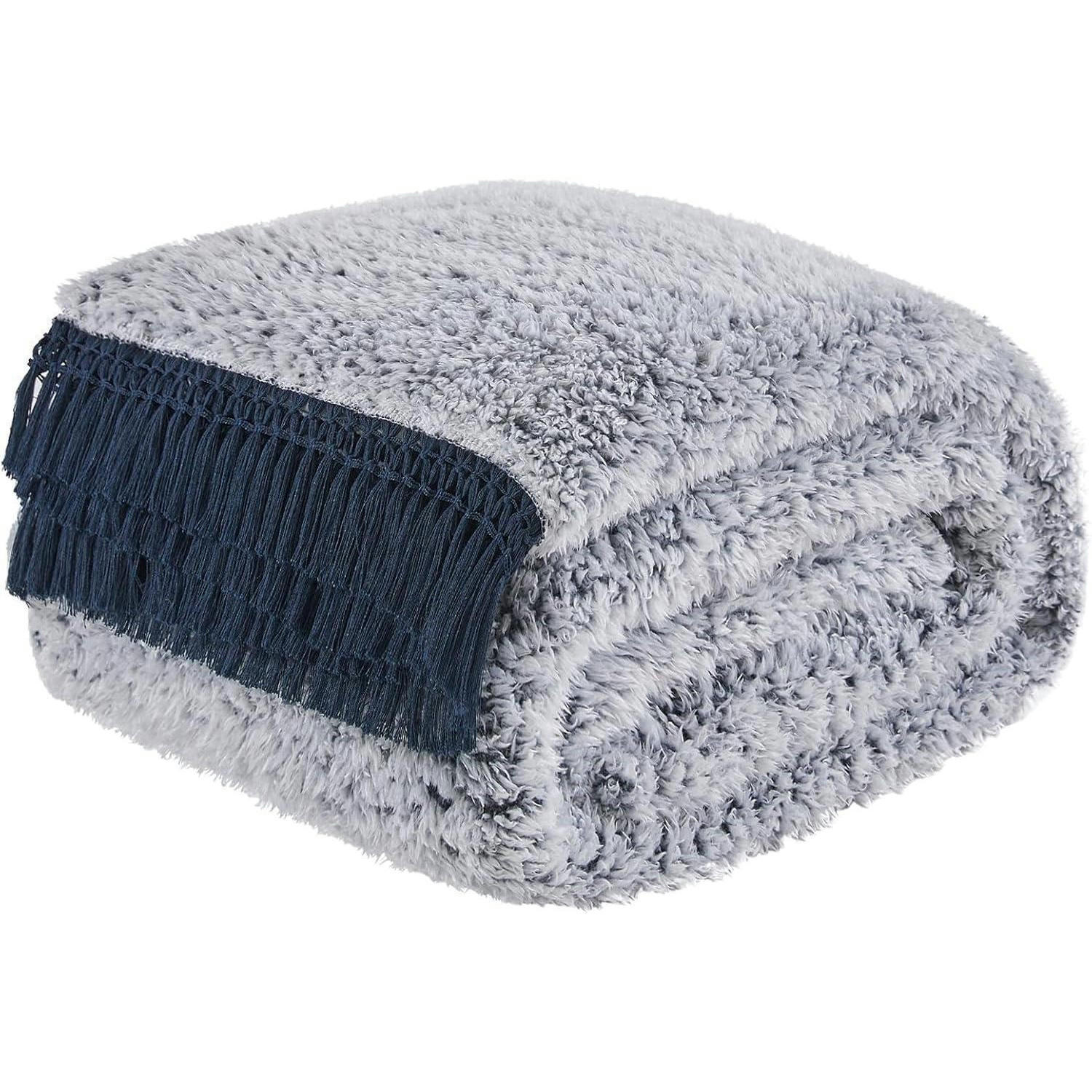 KUSCHELDECKE mit Quasten 127 x 177 cm - Grau, Textil (127/152cm)