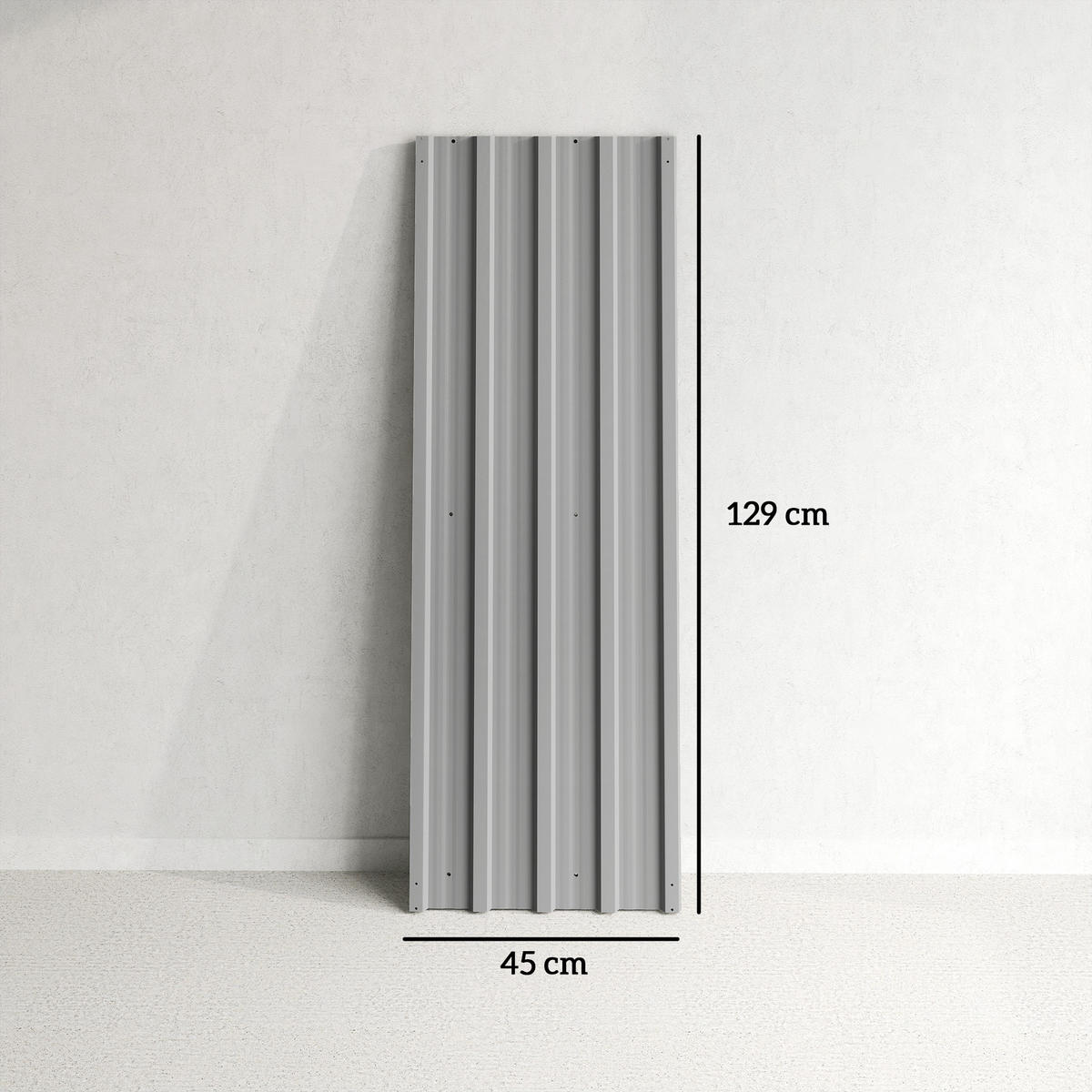 GERÄTEHAUS Hellgrau wasserdicht Metall 12er-Set 129/45/0.03 cm - Hellgrau, Metall (129/45cm) - PANGIVO