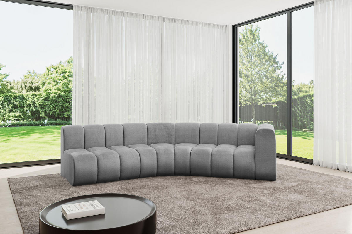 ECKSOFA modulares Sofa Karex-L1 - 308x194x70 cm Grau - Hellgrau, Holzwerkstoff/Textil (308/194cm) - ALTDECOR