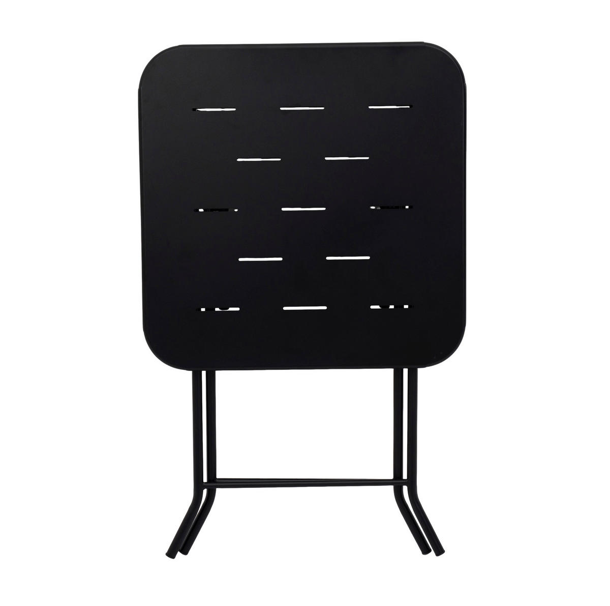 BISTRO-SET 60/60/73 cm schwarz aus Stahl klappbar - Schwarz, Metall - OKWISH