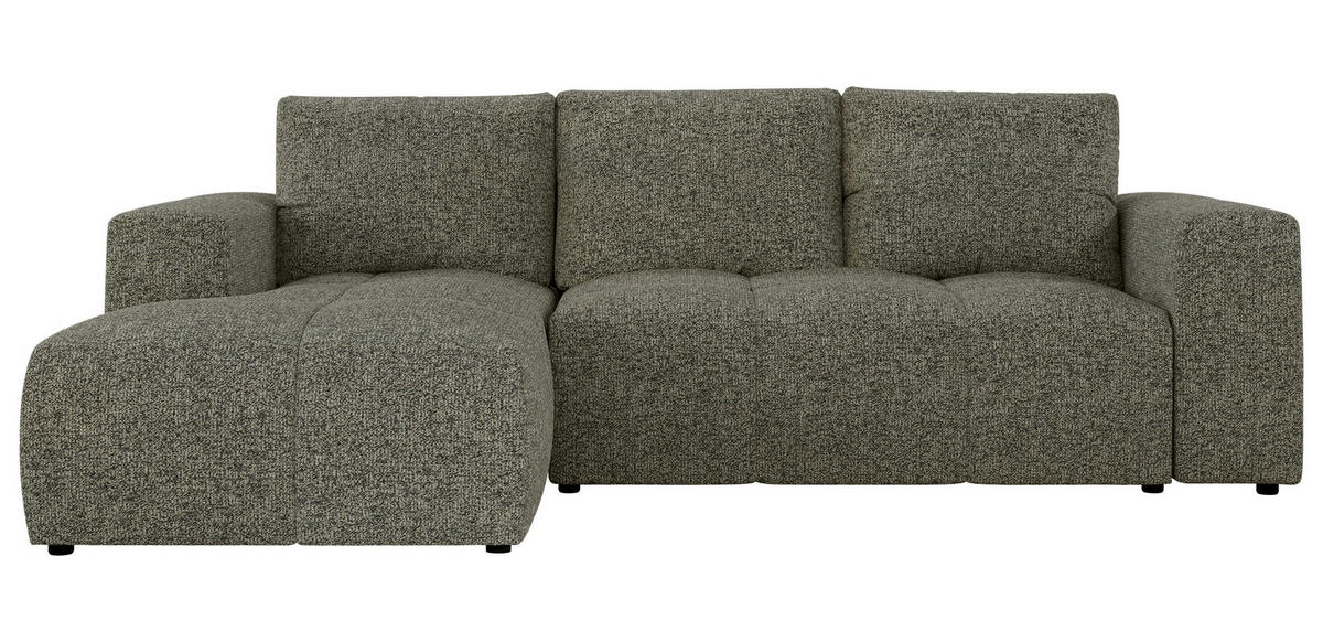 ECKSOFA MONIVA Grau Strukture - Links - Schwarz/Grau, Textil (164/266cm) - MKS