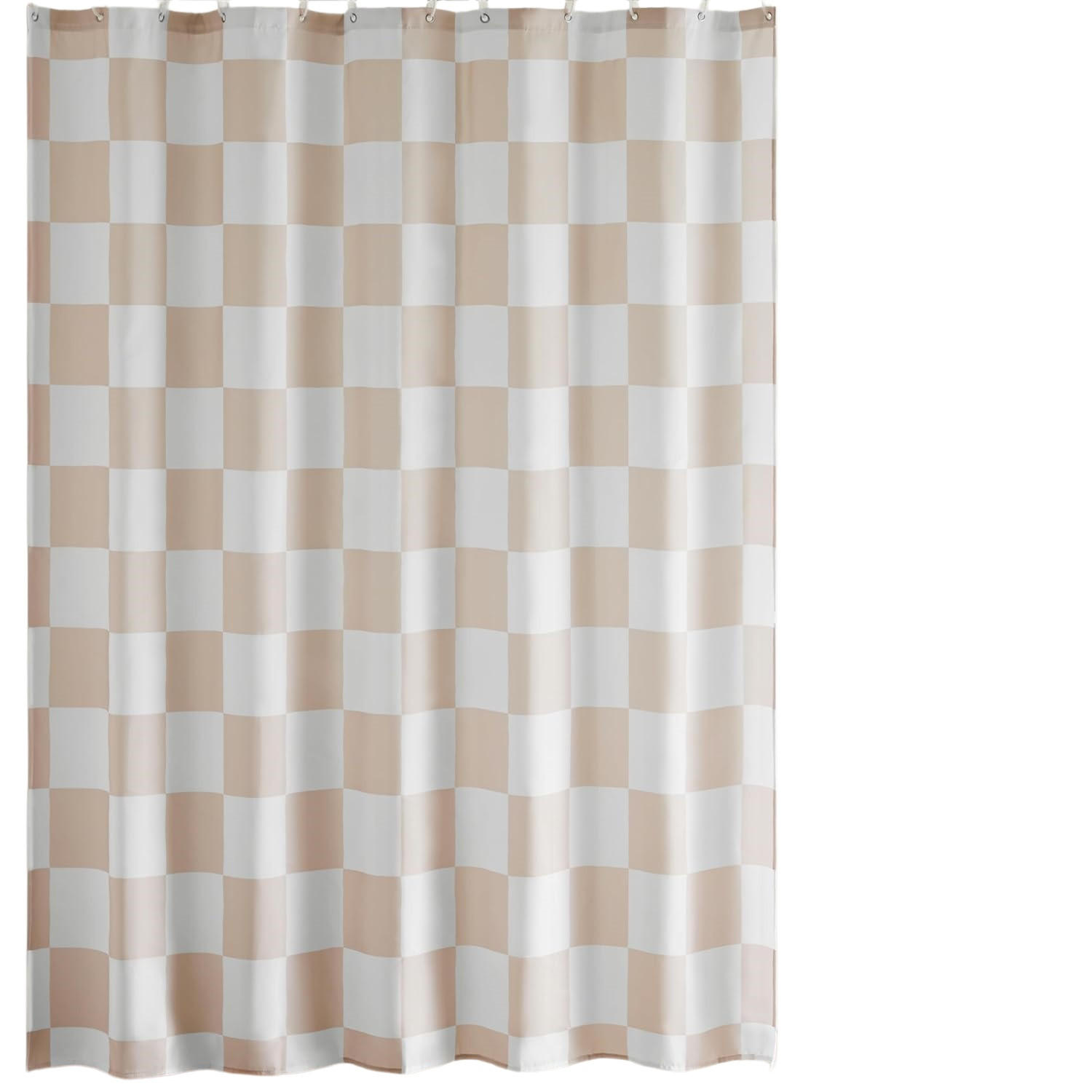 DUSCHVORHANG Karierter 180 x 180 cm - Hellbraun, Textil (180/180cm) - Kaket