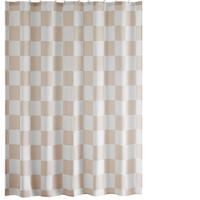 DUSCHVORHANG Karierter 180 x 180 cm - Hellbraun, Textil (180/180cm) - Kaket
