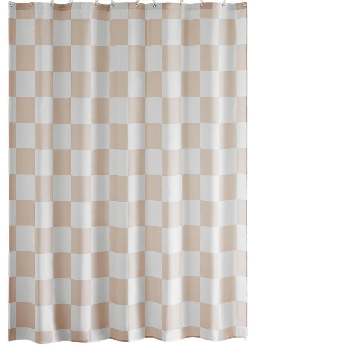 DUSCHVORHANG Karierter 180 x 180 cm - Hellbraun, Textil (180/180cm) - Kaket