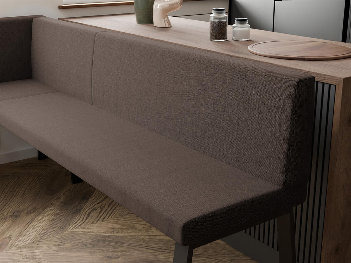 ECKBANK links MONO Y Webstoff glatt, 128/168 cm Braun - Braun, Textil/Metall (128/168cm) - Idohome