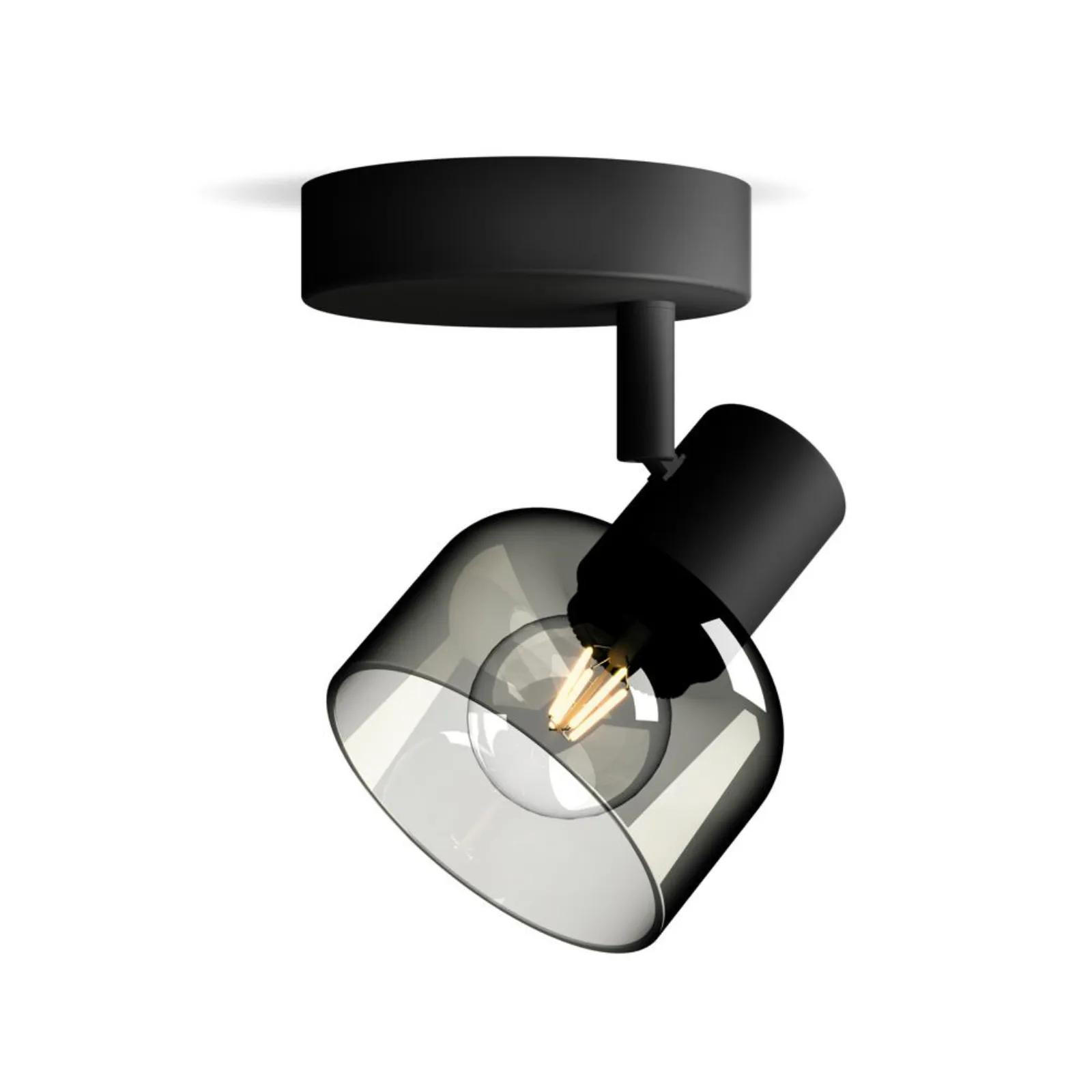 DECKENLEUCHTE Sleet Schwarz-transparent - Schwarz, Glas (6.45/6.45/10cm) - Philips