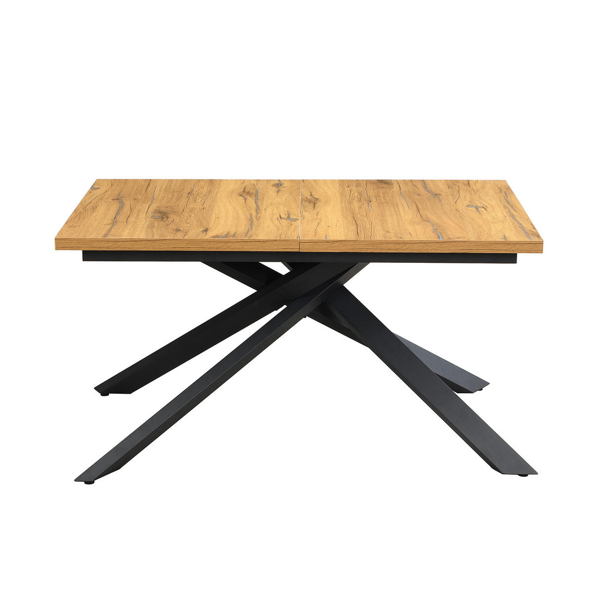 AUSZIEHTISCH MALTEX 140-220/90/76 cm - Schwarz/Braun, Metall (90/140/76cm) - DUBI Möbel