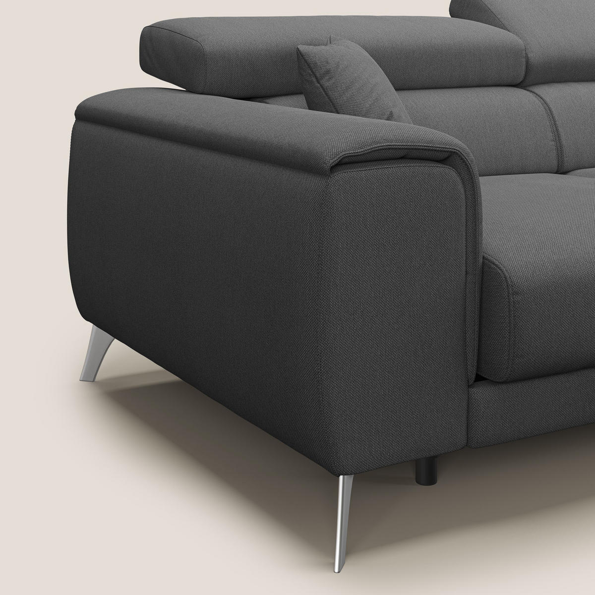 ECKSOFA LINKS Fusion - Anthrazit, Textil (260/102cm) - Divani.store