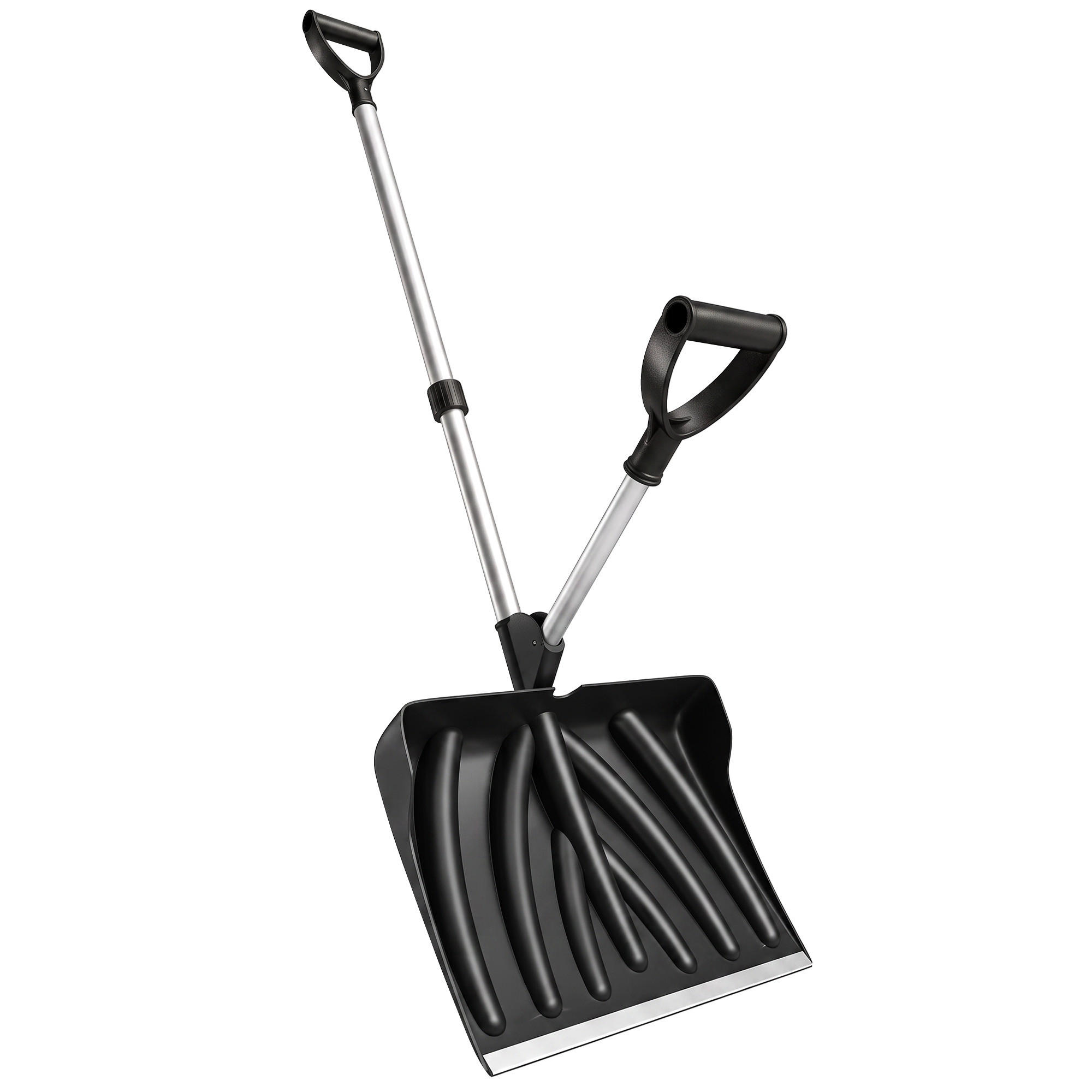 SCHNEESCHIEBER Aluminium Kunststoff Schwarz - Schwarz, Metall (37/135/45cm) - Outsunny