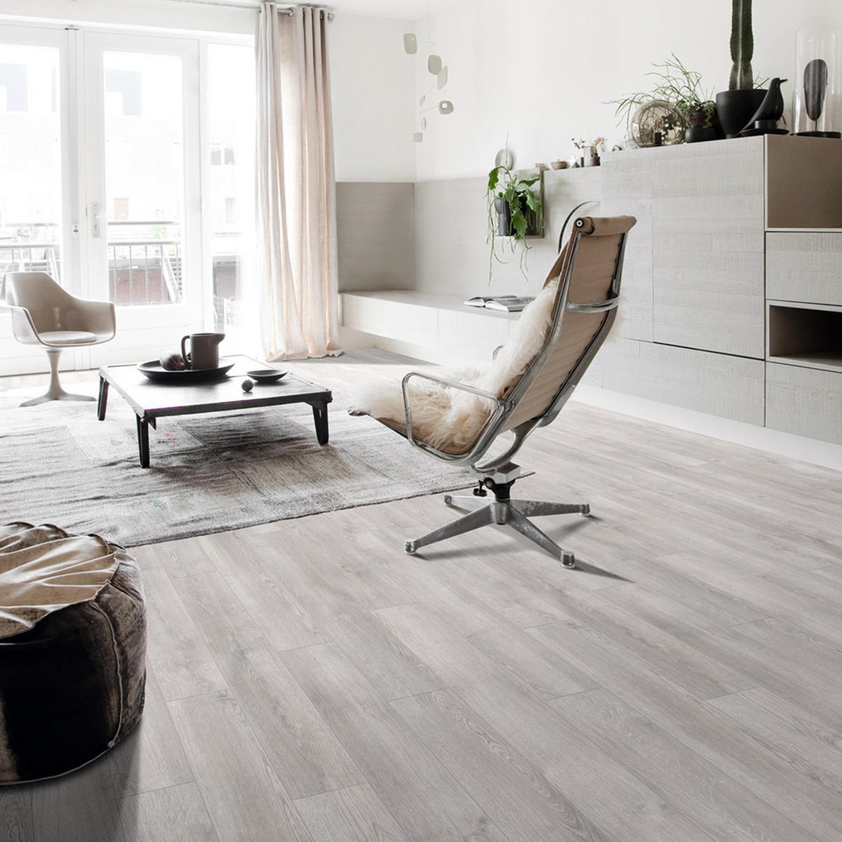 VINYLBODEN 5m²/36-TLG. selbstklebend PVC - Hellgrau, Kunststoff (0.2/91.5/15.2cm) - Livingandhome