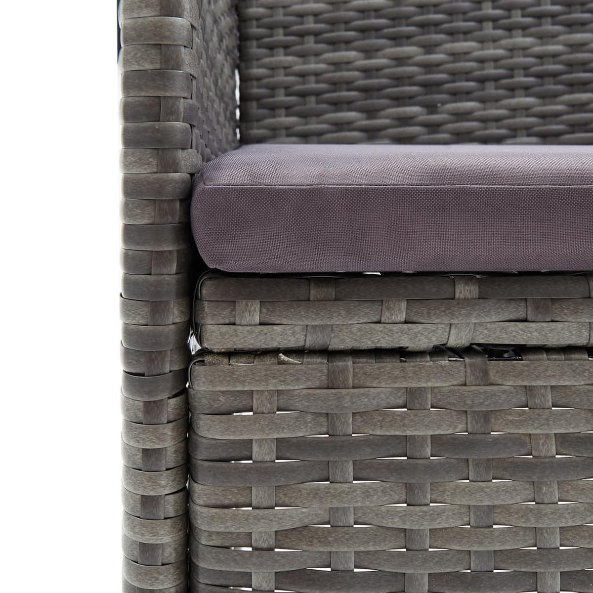 GARTENSTÜHLE mit Dunkelgrau Kissen, 55/58/84 cm, aus Poly Rattan und Stahl, Grau, 4er-Set - Dunkelgrau/Grau, Kunststoff/Textil (55/84/58cm) - vidaXL