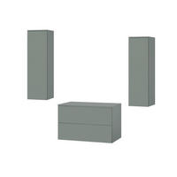 BADMÖBEL-SET Color Aloe 3-Teilig (2S 80 + 1D 100 X2) - Dunkelgrün, Holzwerkstoff (120/160/45cm) - mzm24
