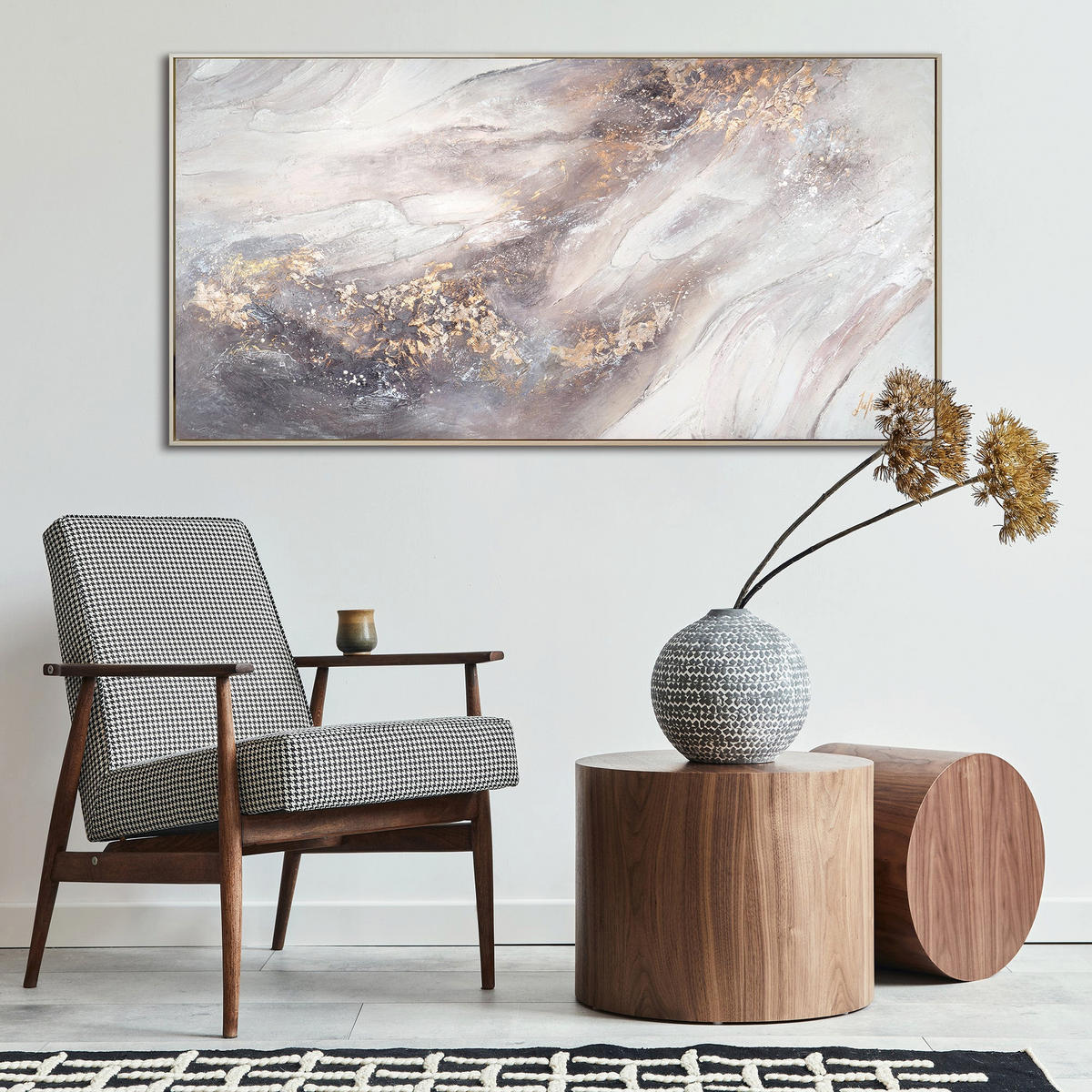 GEMÄLDE Relax Schattenfugenrahmen Beige 160x80 cm - Beige, Holz (160/80cm) - YS-art gallery