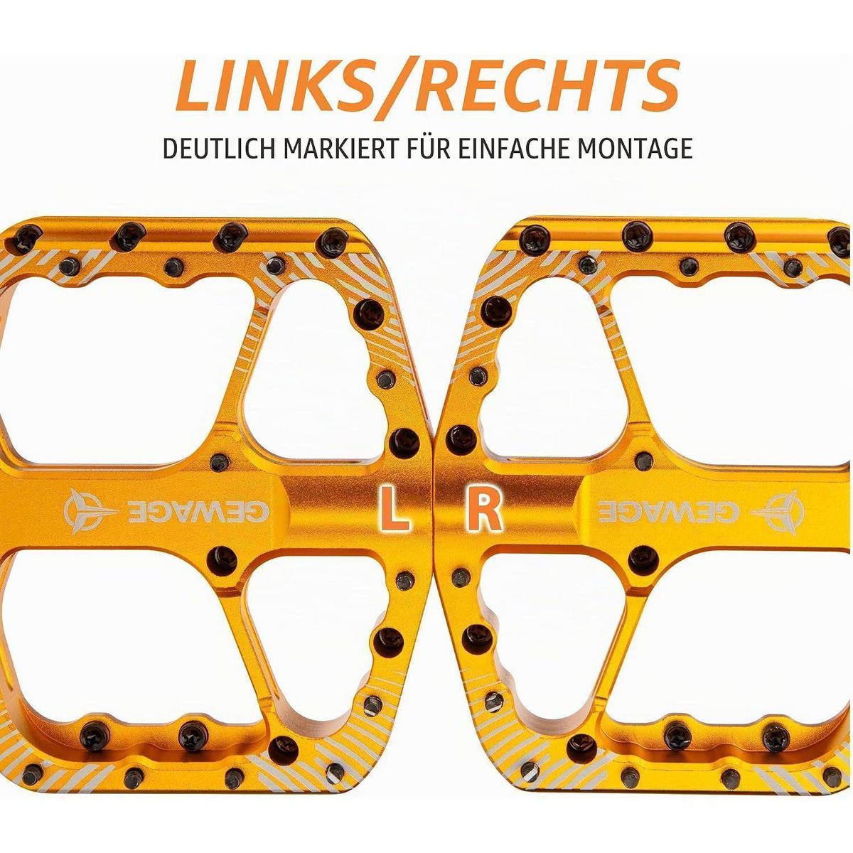 FAHRRADPEDALE Set Aluminium Gold - Goldfarben, Metall (11/1.5/11.5cm)