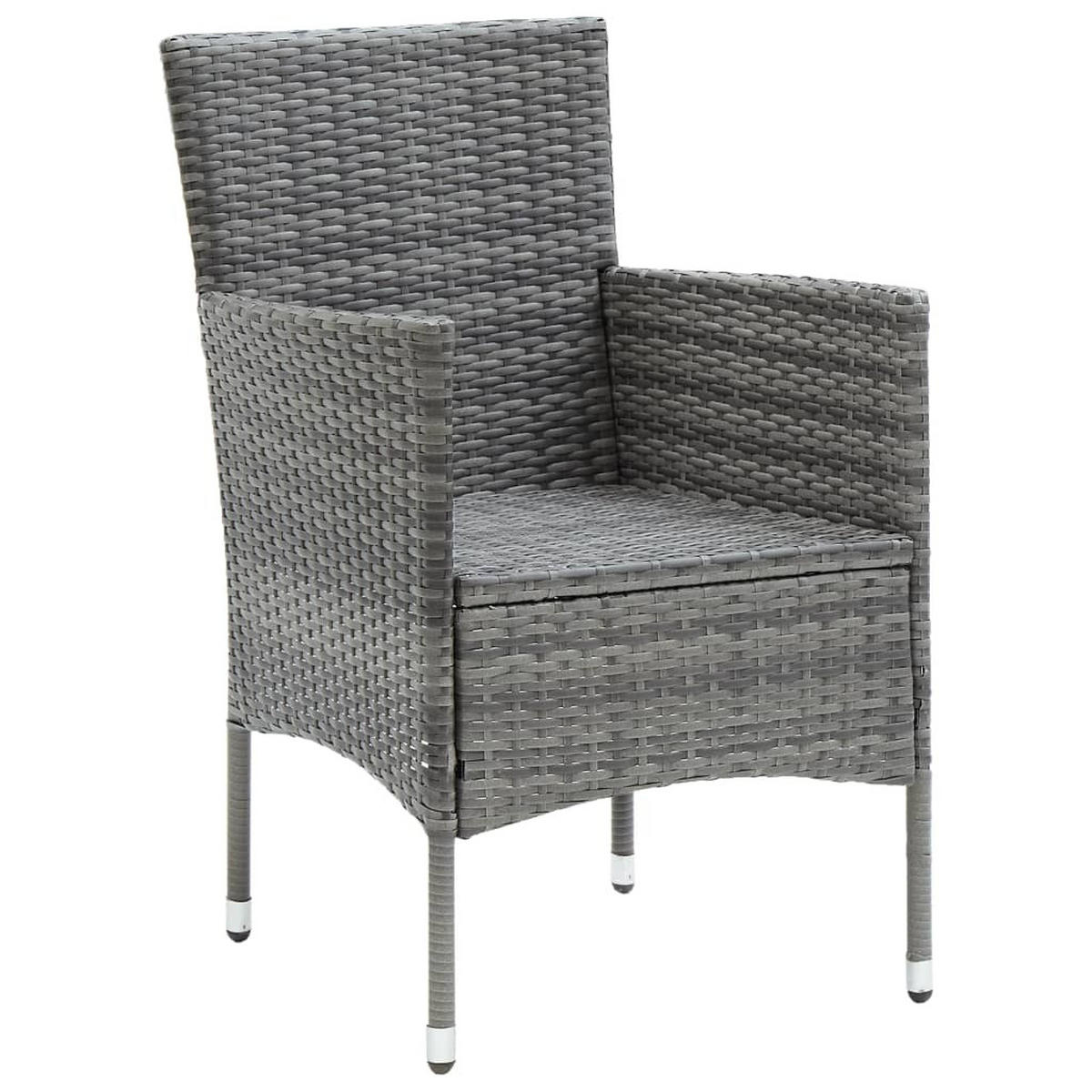 GARTEN-ESSSTÜHLE 4 Stk. Poly Rattan Grau - Grau, Kunststoff (53/84/58cm) - furnicato