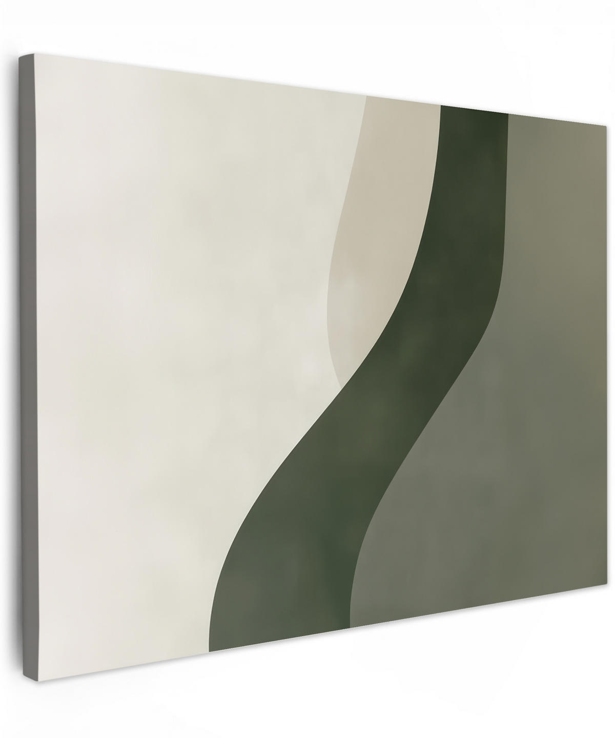 LEINWANDBILD Japandi - Grün - Abstrakt - Modern 40x30 cm - Salbeigrün, Textil (40/30cm) - MuchoWow