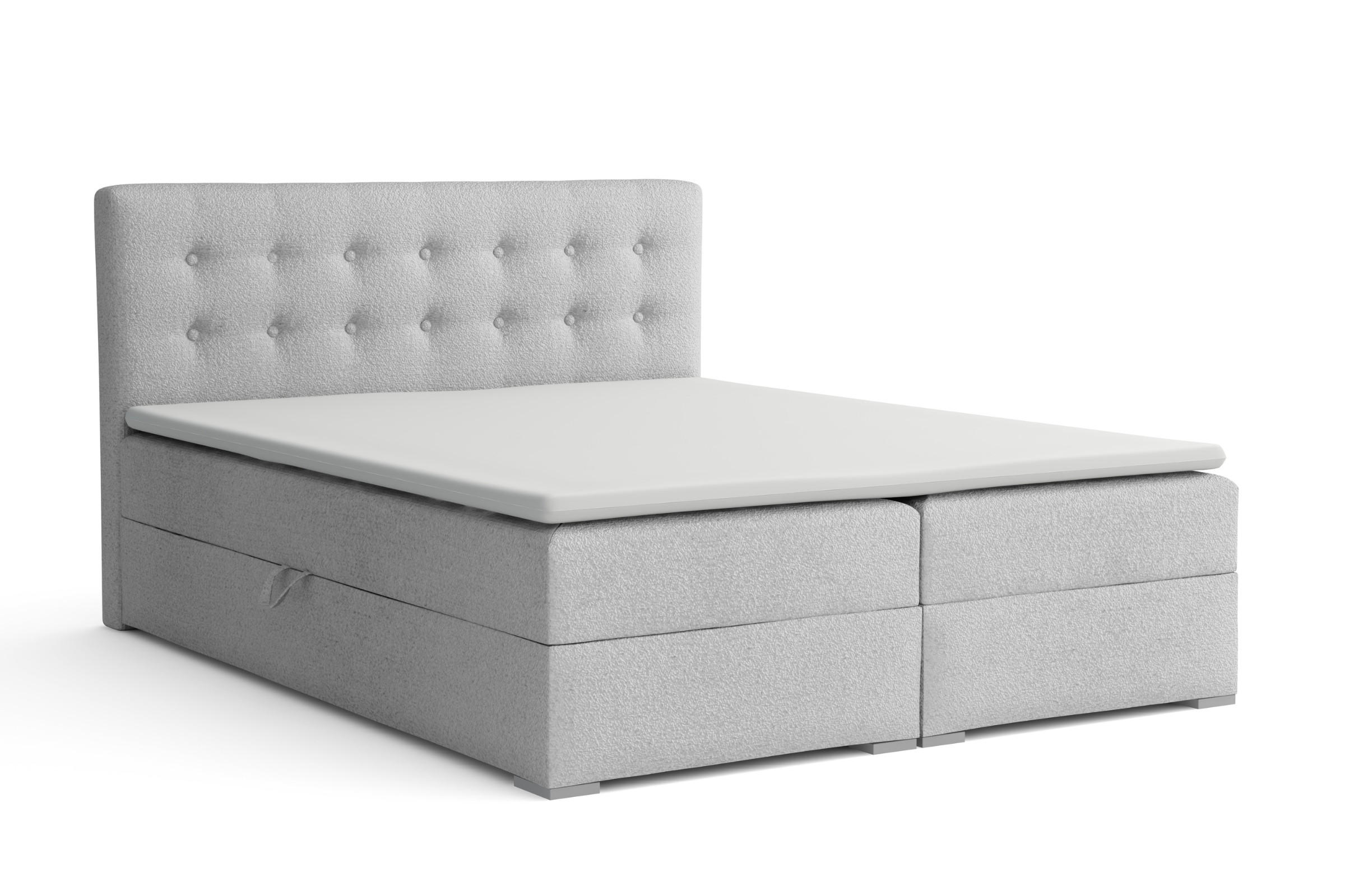 Deine Möbel 24 Boxbett Hellgrau 160x200 cm