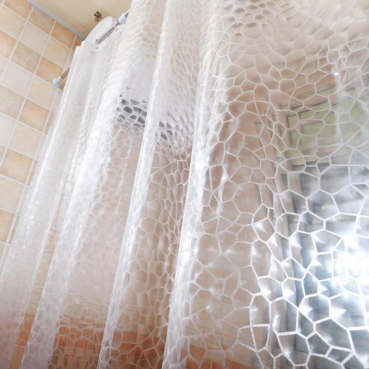 DUSCHVORHANG, transparent，180/180CM - Klar, Kunststoff (180/180cm)