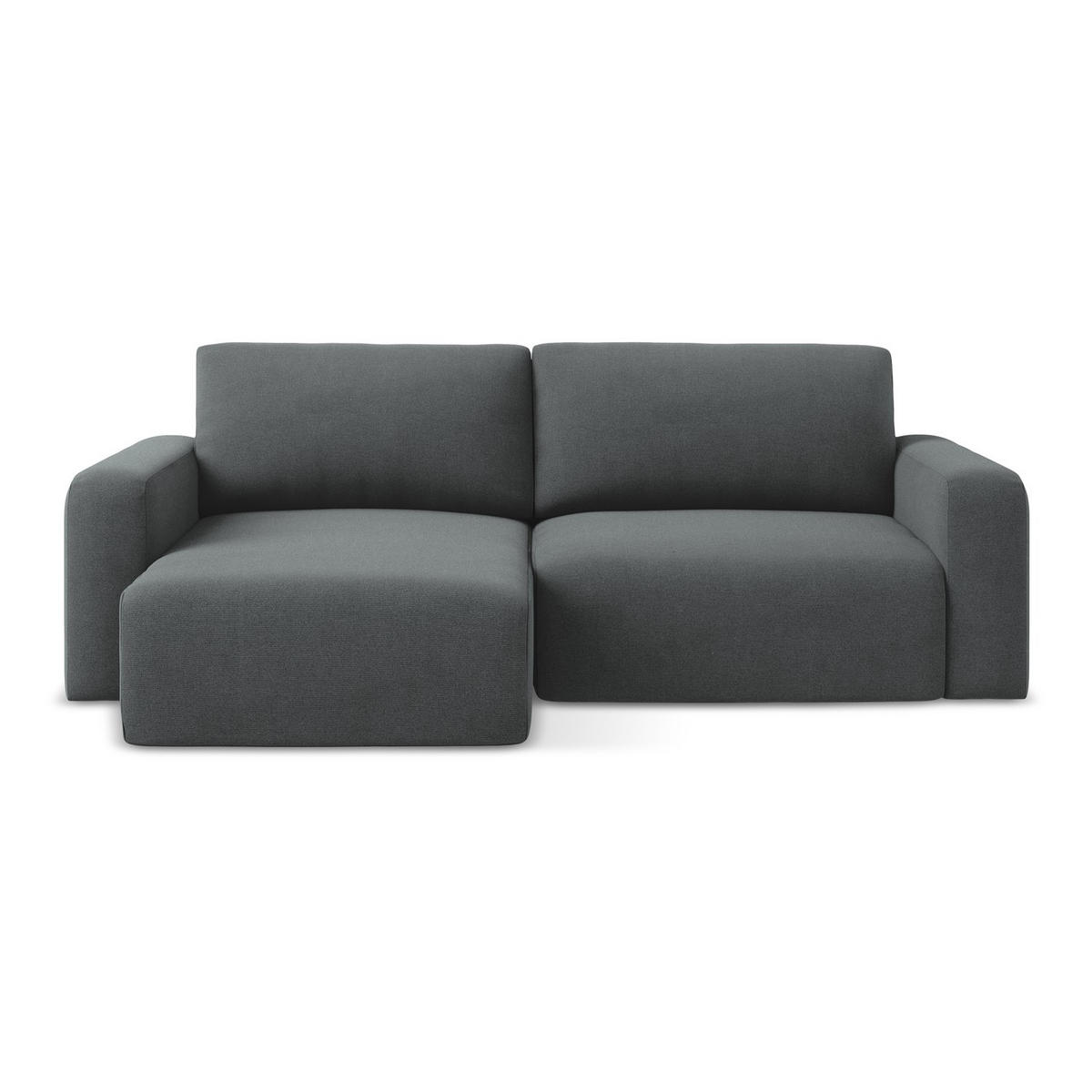 ECKSOFA mit Schlaffunktion links Strukturstoff Stoff Grau - Schwarz/Grau, Kunststoff/Textil (149/244cm) - LaMiaSofa