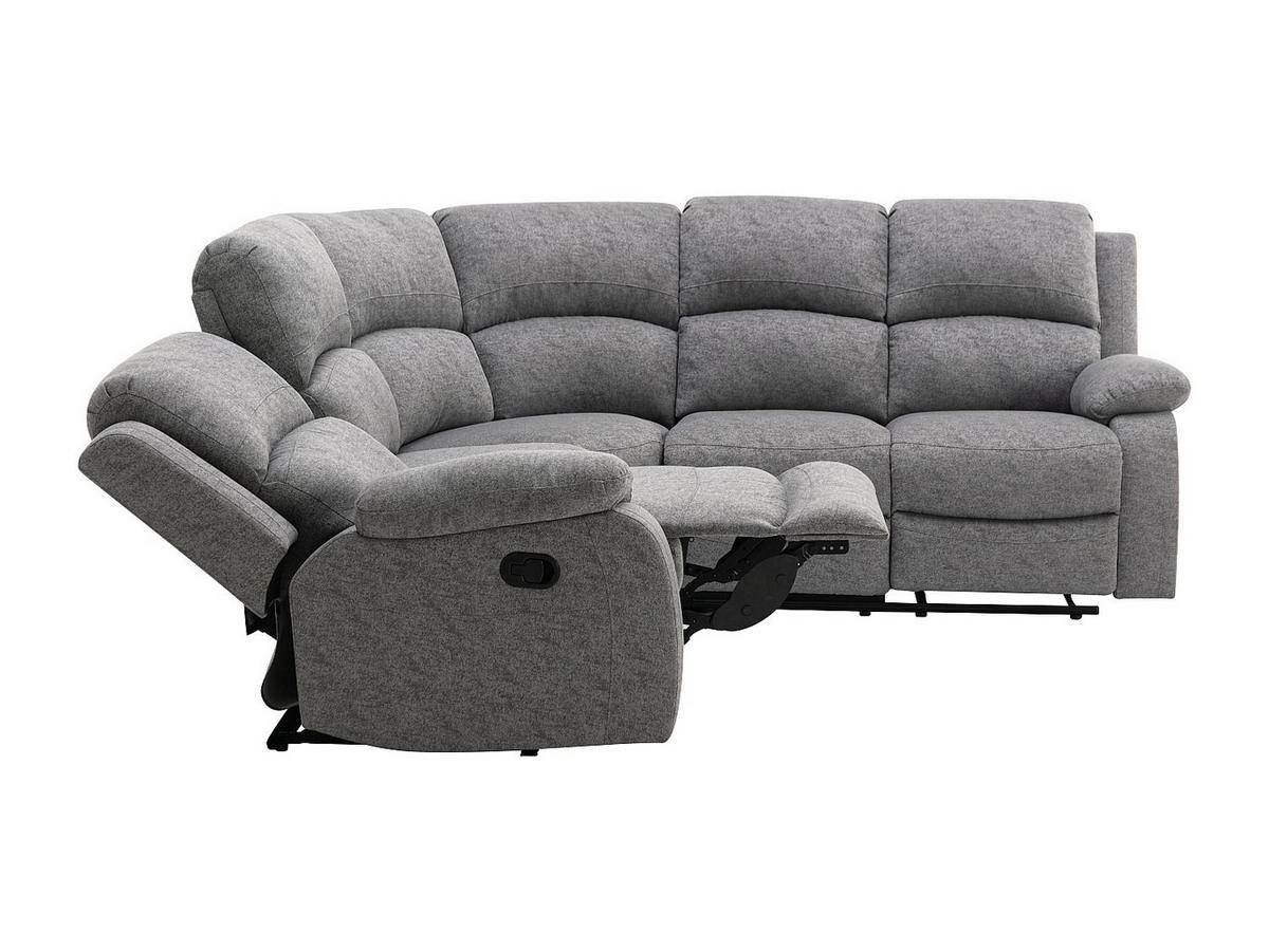 RELAXSOFA - 5 Personen - stoff - grau Rieti - Grau, Textil (229/100/229cm) - Vente-Unique